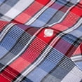 thumbnail image 2 of Bienzoe Boy's Cotton Plaid Button Down Short Sleeve Shirt Red/Blue 13/14, 2 of 10