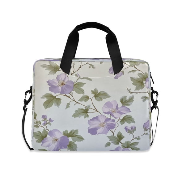 16inch Laptop Briefcase, Business Laptop Bag with Detachable Strap & Padded Compartment, Water-Resistant Polyester,Floral Pattern