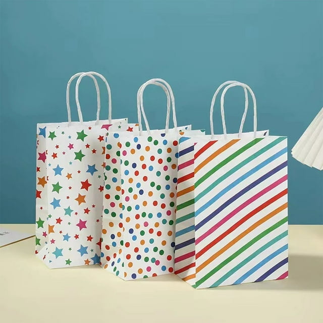 Cqxid Event & Party Under $10 12 Pack Small Size Kraft Paper Bags With Handle For Party
