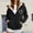 Black-11, variant on Zip Up Jackets for Women Fleece Heart Print Oversized Long Sleeve Hooded Sweatshirts Winter Casual Hoodies