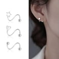 thumbnail image 4 of GKNET 2pcs Stainless Steel Spiral Twisted Lip Ring Tongue Piercing Heart Star Ear WY4-A1, 4 of 9