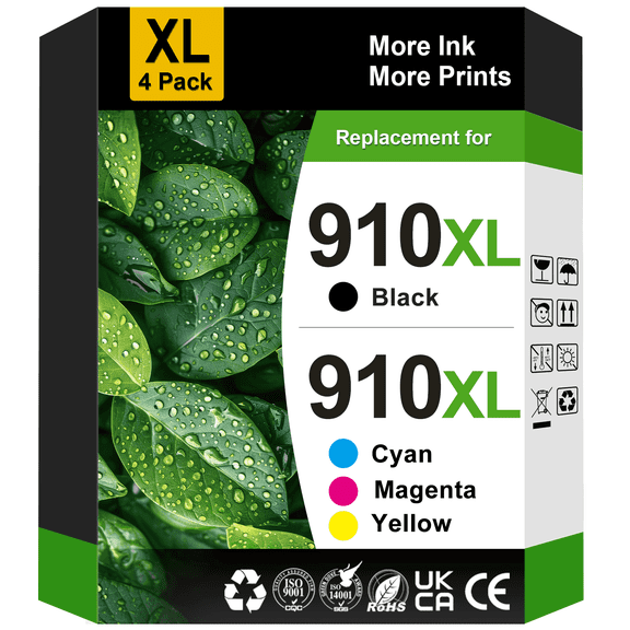 910 Ink Compatible for 910 Ink Cartridge for 910 Ink 910 XL Printer Ink (Black Cyan Magenta Yellow)