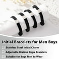 thumbnail image 4 of Initial Bracelet for Men Boys, Stainless Steel A-Z Letter Charm Bracelet, Handmade Braided Bracelet Adjustable 7-13 Inches Jewelry Gifts for Him, 4 of 5