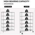 thumbnail image 6 of Heavy Duty Metal Shelf 6 Tier Wire Shelving Unit Adjustable Storage Shelves with Wheels for Kitchen Garage, Chrome, 6 of 8
