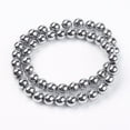 thumbnail image 2 of 1 Strand 8MM Grade A Round Non-Magnetic Synthetic Hematite Beads Strands Platinum Plated 8mm Hole: 1~2mm 55pcs/strand, 2 of 3