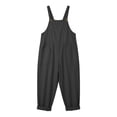 thumbnail image 4 of BLTIBY Summer Jumpsuits for Women Cotton Linen Casual Sleeveless Wide Leg Overalls Jumpsuit Trendy Beach Vacation Outfits with Pockets Dark Gray XXL, 4 of 7