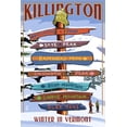thumbnail image 1 of Killington, Vermont, Destination Signpost (36x54 Giclee Gallery Art Print, Vivid Textured Wall Decor), 1 of 3
