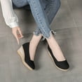 thumbnail image 5 of Fesfesfes Womens Wedges Womens Summer Shallow Wedge Heels Pointed Straw Woven Linen Shoes 4.5(35), 5 of 6
