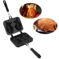 thumbnail image 3 of Taiyaki Fish Shape Cake Maker Waffle Pan Mold Cast With 2 Sided Home Cooking Bakeware Tool Household Supplies, 3 of 9