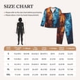 thumbnail image 4 of Pajamas for Women Set - Red and Blue Fire Lion Comfy Long Sleeve Button Up Pajama Sets for Women 2 Piece, Soft Sleepwear Nightwear Pjs Lounge Sets for Women with Pockets, 4 of 6