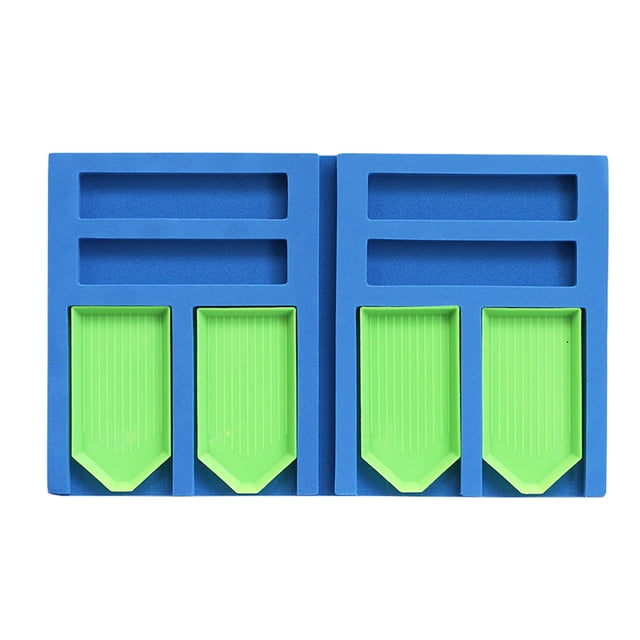 Bandeja de pintura de diamantes Organizador de taladro con punta de esponja Bandeja de almacenamiento de pintura de diamante plegable, Azul 1 sidaley HA002933-02