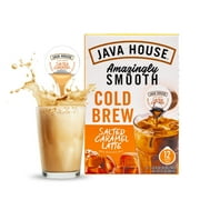 Java House Single-Serve Cold Brew Coffee Pods – Premium 100% Arabica Liquid Concentrate – Salted Caramel Latte – 12 Pods – Ready Hot or Iced, Travel-Friendly, TSA Approved