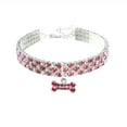 thumbnail image 1 of 1 Pce Collier pour Chat Chiot en Cristal, Colliers pour Animaux Bling en Strass Colliers pour Chien Pendentif à Paillettes Collier pour Chat Ajustable en Cristal Collier Élastique pour Animal, m, Rose, 1 of 9