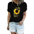 thumbnail image 2 of YEJIMAN Black Usa Shirts For Women, Mike FIber Tank Top For Women, Sunflower Shirts for Women Cute Dandelion Graphics Tshirt Summer Women Short Sleeve Tee Tops, 2 of 5
