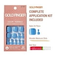thumbnail image 3 of GoldFinger 24 Pcs Press On Toenails, Ready to Wear Fake Nails, Blue Gel Stick On Extensions, Reusable DIY Pedicure False Nail Kit with Glue, Cuticle Stick & File, 7 Day Durable & Long Lasting Wear, 3 of 11