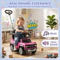 thumbnail image 3 of iYofe Toddler Push Car with Parent Handle, Licensed Ford Bronco Raptor 3-in-1 Ride on Toys for Toddlers with Music, Horn, Under Seat Storage, Pink, 3 of 8