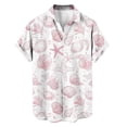 thumbnail image 5 of Xcmzpl Beach Vacation Aloha Camp Collar Shirt for Men Short Sleeve Button Down Shirts Funny Hawaiian Print Holiday Tops Loose Fit Summer Tees Pink M, 5 of 7