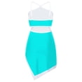 thumbnail image 4 of iixpin Womens Contrast Color Golf Tennis Dress Adjustable Straps Sleeveless Cutout Back Asymmetrical Cyan L, 4 of 6