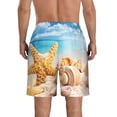 thumbnail image 3 of Bixox Men's Beach Starfish Shell printing Casual Classic Fit Short Summer Beach Shorts, 3 of 6
