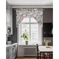 thumbnail image 3 of Vintage Spring Floral Swag Valances for Windows, Small Curtains Drapes, Botanical Summer Pink Green Kitchen Window Curtains Over Sink Rod Pocket Window Treatment Valance for Bedroom/Bathroom 56"x36", 3 of 5