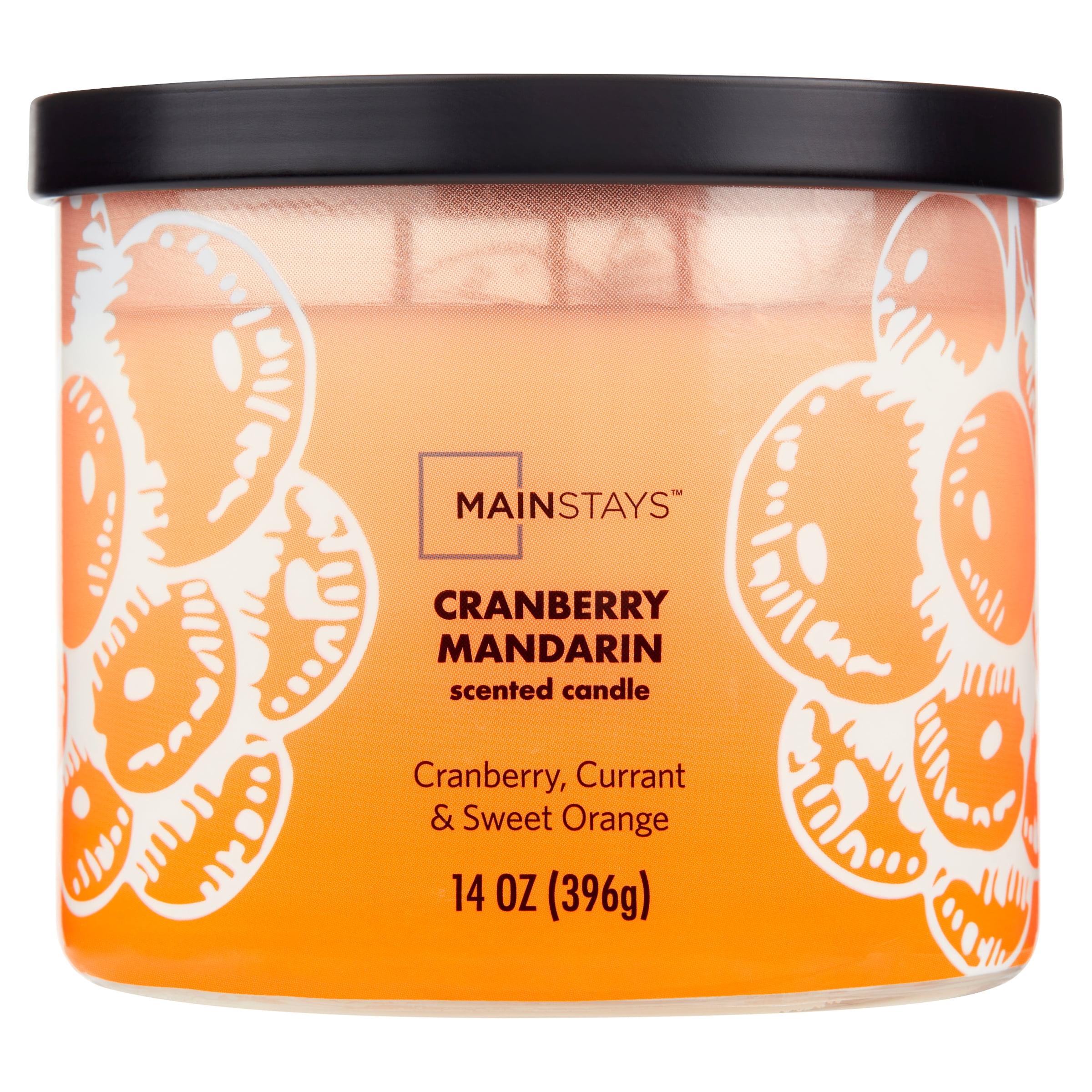 Mainstays 3 Wick Ombre Wrap Cranberry Mandarin Candle 14 Ounce