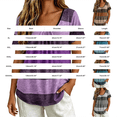 thumbnail image 3 of Lumistal Plus Size Women Summer Tops Thin Breathable Casual T-Shirts Striped Blouse Short Sleeve Top Basic Tee Fashion Leisure Tshirt for Women Going Out Tops XL-5XL Purple XXXL, 3 of 6