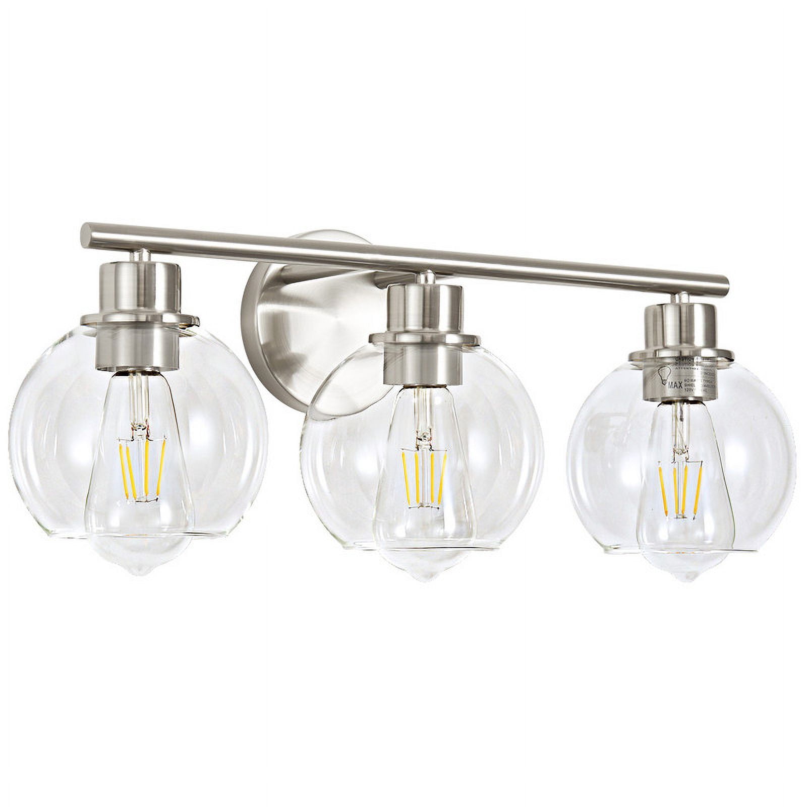 Deyidn 3 Light Pale Gold Bathroom Vanity Light with Globe Glass Shade Modern Bathroom Wall E26 Bulb