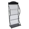 thumbnail image 3 of 4 Layers Freestanding Magazine Rack Iron Document File Holder Storage Organiser Floor-Standing Book Rack Display Rack Magazine Rack Newspaper Rack, 3 of 12