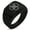 Black, variant on Stainless Steel Celtic Five Fold Fifth Elements Geometric Pattern Step-Down Biker Style Polished Ring