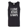 thumbnail image 2 of Wild Bobby, I Love Jesus & Naps Inspirational/Christian Men Graphic Tank Top, Black, Small, 2 of 6