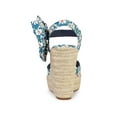thumbnail image 2 of BLISSFUL STEP Women's Shoes Floral Printed Bow Tie Platform Slingback Espadrille Wedge Sandals Blue 7, 2 of 6