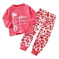 thumbnail image 2 of Girls Outfits Fall Long Sleeve Top and Pants Soft Home Wear Set Baby Girl Clothes Pink I, 2 of 4