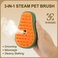 thumbnail image 4 of Cat Steam Brush, 3 in 1 Cat Steamy Brush, Silicone Massage Grooming Brush, Self cleaning Brush with USB Rechargeable, Pet Hair Cleaning Brush Comb for Cats Dogs (Avocado Green), 4 of 7