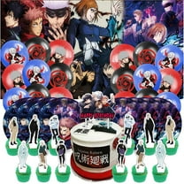 Jujutsu Kaisen Birthday Party Supplies Balloons Paper Plates Decoration Cake Topper Decor Tableware Banner Backdrop