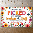 thumbnail image 5 of Yatrandify Colorful Design Teacher Appreciation Banner Vibrant Flower Pattern Staff Recognition Thank You Decoration for School Indoor Event Celebration, 5 of 7