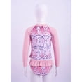 thumbnail image 3 of MSemis Girls Mermaid Swimsuit 2-Pieces Rash Guard Sets Bathing Suit, Size 3T-16 Pink Serpentine 6, 3 of 6