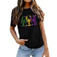 thumbnail image 1 of PMUYBHF Mode pour Femmes Hauts Décontractés Manches Courtes Col Rond T-Shirt Imprimé Ample 2969 S, 1 of 5