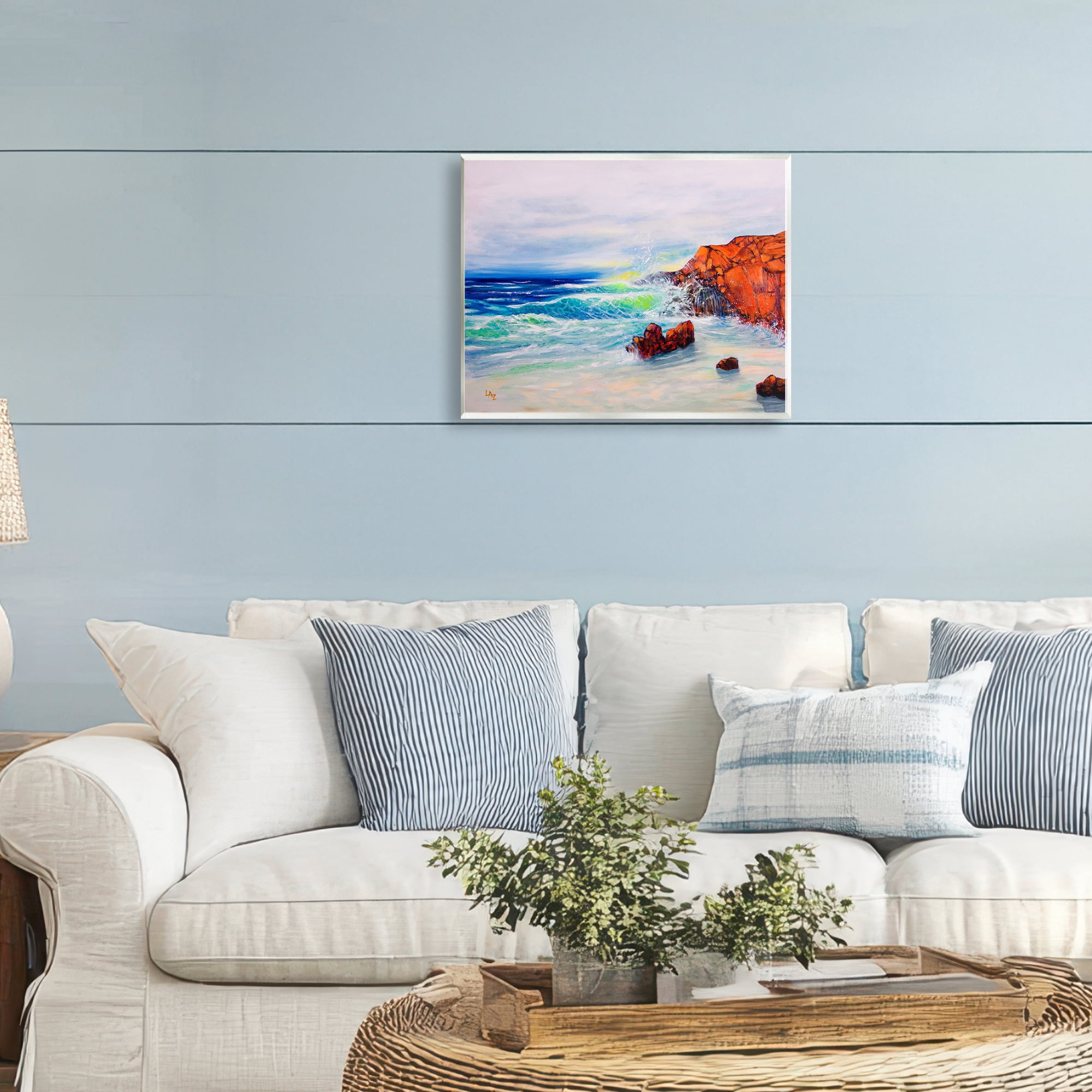 Stupell Industries Deep Blue Rocky Beach Wall Plaque Art, design by Lee Ann Zirbes
