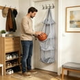 thumbnail image 4 of Hanging Mesh Storage Organizer 4-Tier Wall Mount Stuffed Animal Mesh Storage Over Door Space-Saving Net Organizer Organization Holder for Plushie Sports Balls Toys Bedroom Playroom Wardrobe Wall, 4 of 5