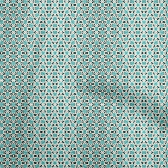 oneOone Cotton Poplin Dusty Teal Green Fabric Geometric Craft Projects Decor Fabric Printed By The Yard 56 Inch Wide