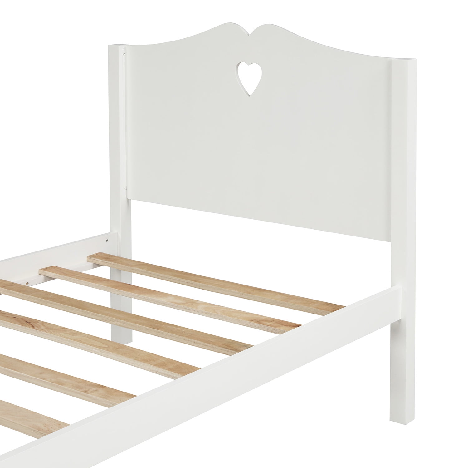 Kepooman Twin Size Platform Bed Frame with Headboard & Footboard for Bedroom, 80"L x 42"W x 43"H, White Kepooman Twin Size Platform Bed Frame with Headboard & Footboard for Bedroom, 80"L x 42"W x 43"H, White