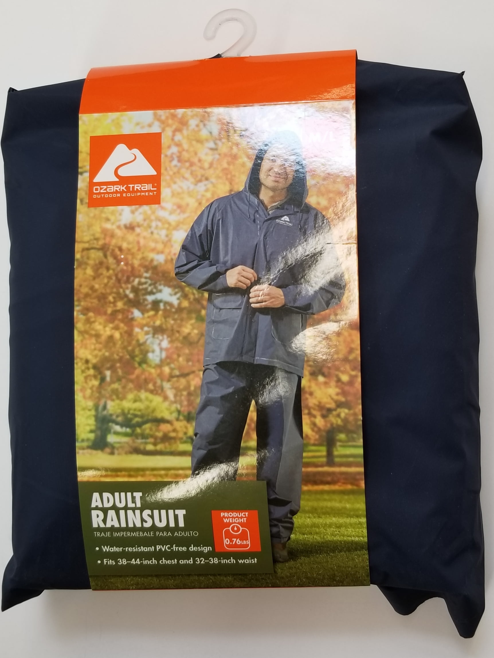 Ozark Trail Adult Rainwear Suit, Medium/Large, Blue Cove