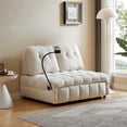 thumbnail image 4 of 3 in 1 Sleeper Sofa Couch Bed, Velvet Convertible Loveseat Sleeper Sofa Bed with USB Port, Swivel Phone Holder, Removable Backrest for Living Room, 4 of 8