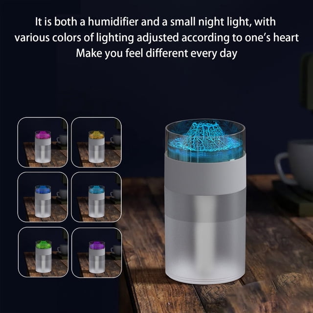 Birdeem Simulated Volcano Colorful Vibes Light Humidifier Plug-In Humidifier Water Replenishment Humidifier