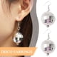 thumbnail image 2 of Pendientes de bola de discoteca estilo punk retro - 2 pares, estilo años 60 y 70, plateados, bola de 2 cm, material CCB de alta calidad, versátiles para fiestas de baile, accesorios de disfraz, joyas, 2 of 5