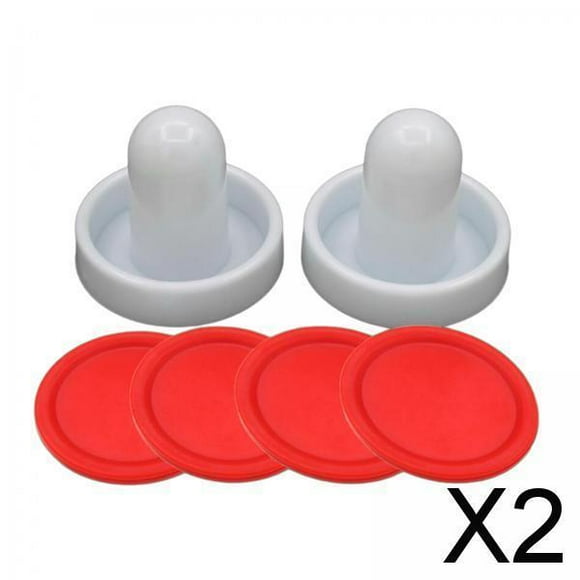 DYNWAVECA 2xAir Hockey Paddles Accessories 2x Air Hockey Pushers and 4x Air White Putter