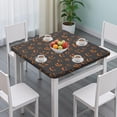 thumbnail image 3 of Elastic Edge Halloween Tablecloth for Square Tables 34x34 Inch - Features Ghosts and Pumpkins Design for Holiday Dining Decor, 3 of 6