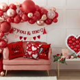 thumbnail image 5 of Valentine''s Day Pillow Covers 18x18 Inch Set of 2 White Hearts Decor Red Throw Pillow Covers Valentine''s Day Cushion Case Decoration for Sofa Couch 54A, 5 of 6