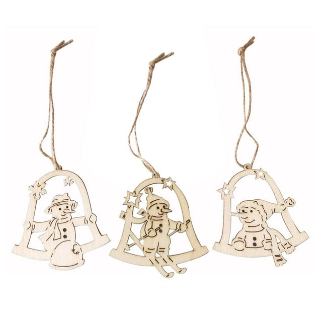 Decoraciones para árboles de Navidad de madera natural 3 piezas Sunnimix Adornos navideños de madera