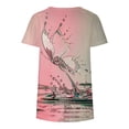 thumbnail image 4 of Hauts pour Femmes Col Rond Imprimé Tournesol Papillon Manches Courtes T-Shirt d'Été pour Femmes, 4 of 4